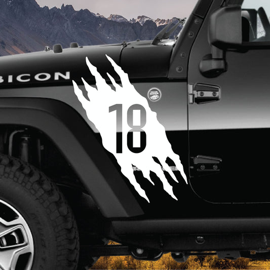 Custom Jurassic Park Numbered Scratch Decal Set
