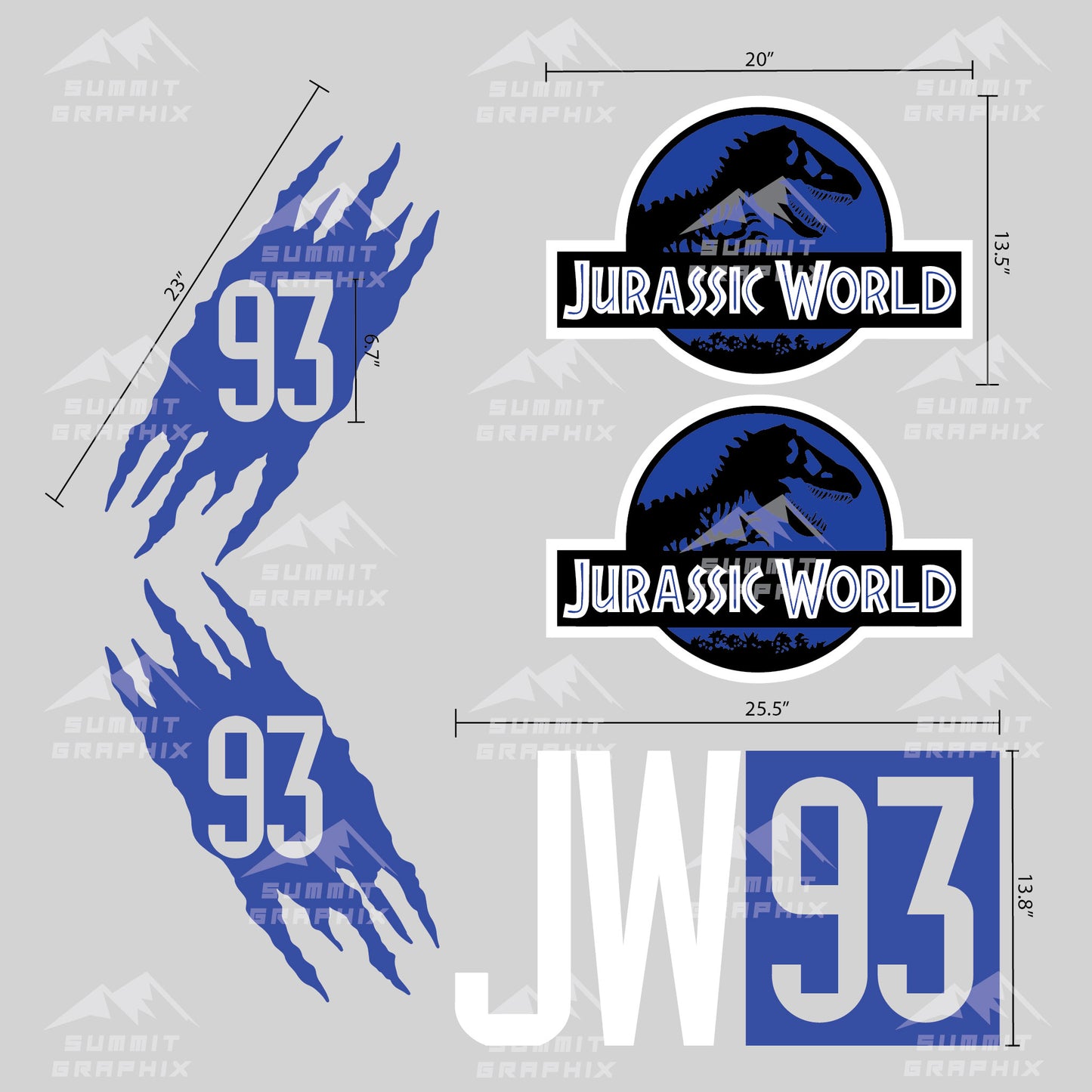 Original Jurassic World Scratch Decal Kit