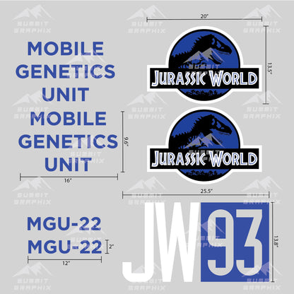 Jurassic World Mobile Genetics Unit Decal Kit