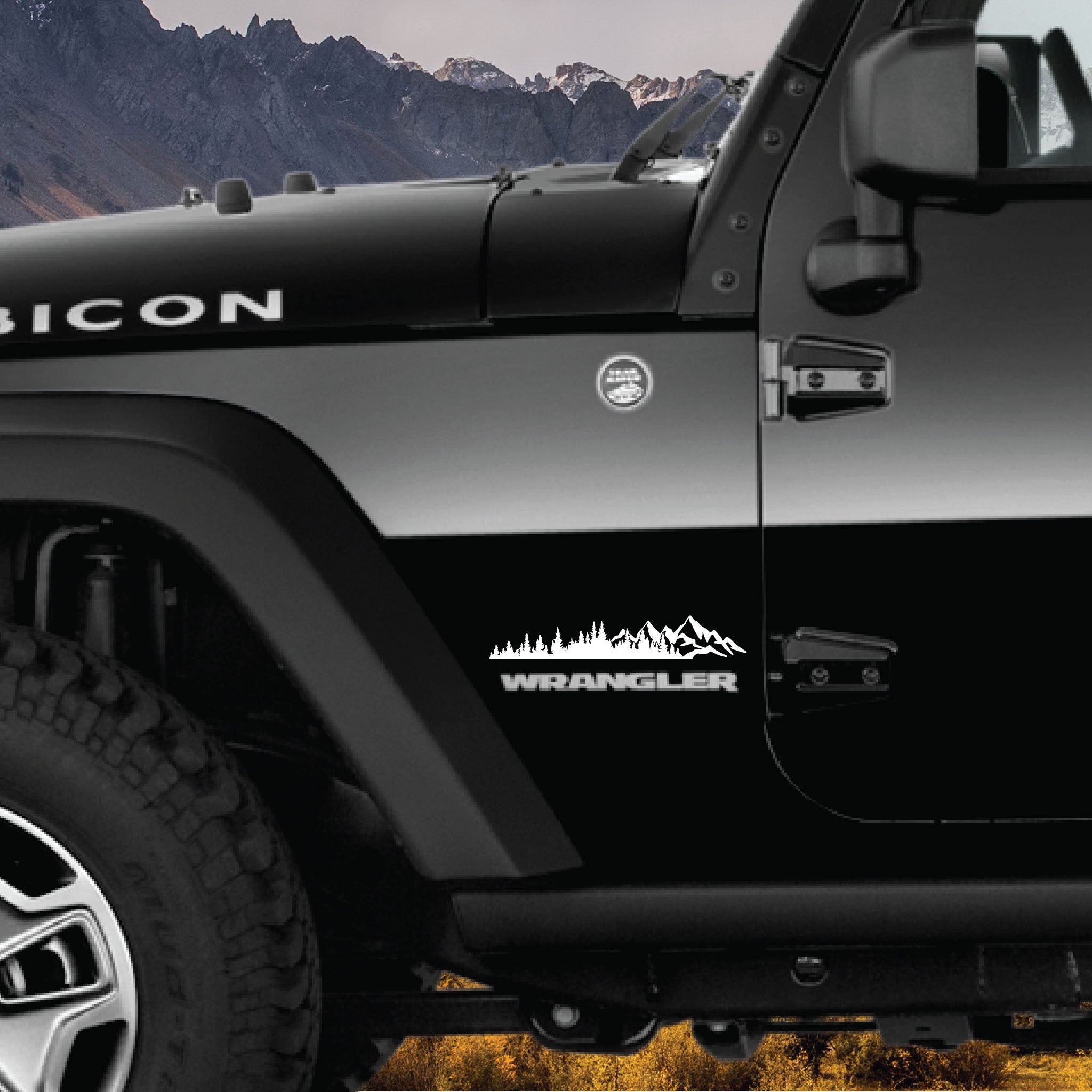 Summit Graphix | Forest Mountain Landscape Car Sticker Set